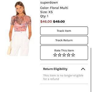 Superdown crop shirt with undershirt